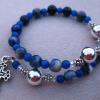 Blue sodalite with blue cat's eye and sterling Paters.