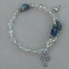 Swarovski crystals with blue sodalite Paters, pewter cross and heart charm
